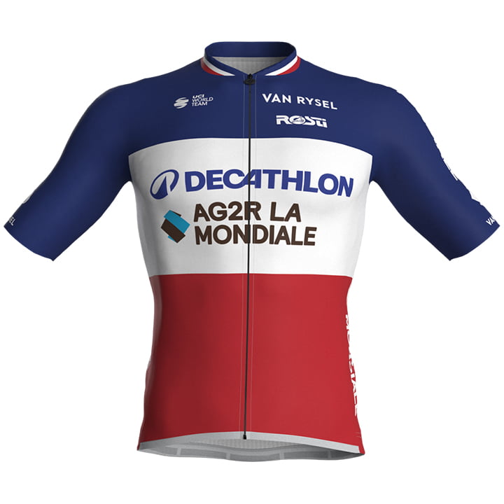 DECATHLON AG2R LA MONDIALE Shirt met korte mouwen Franse kampioen 2024, voor