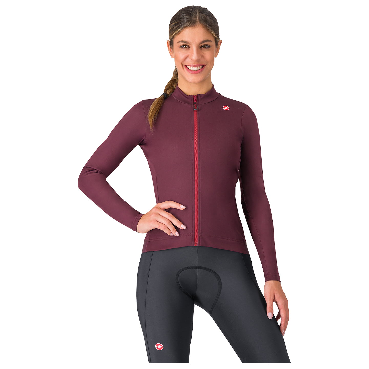 CASTELLI Dames Lange Mouw Jersey Espresso damesfietsshirt met lange mouwen, Maat