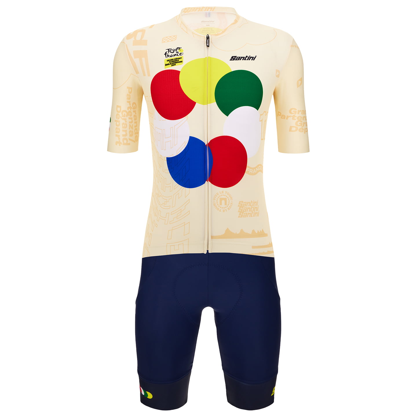 TOUR DE FRANCE Grand Depart Florence 2024 Set (cycling jersey + cycling shorts) Set (2 pieces), for men, Cycling clothing