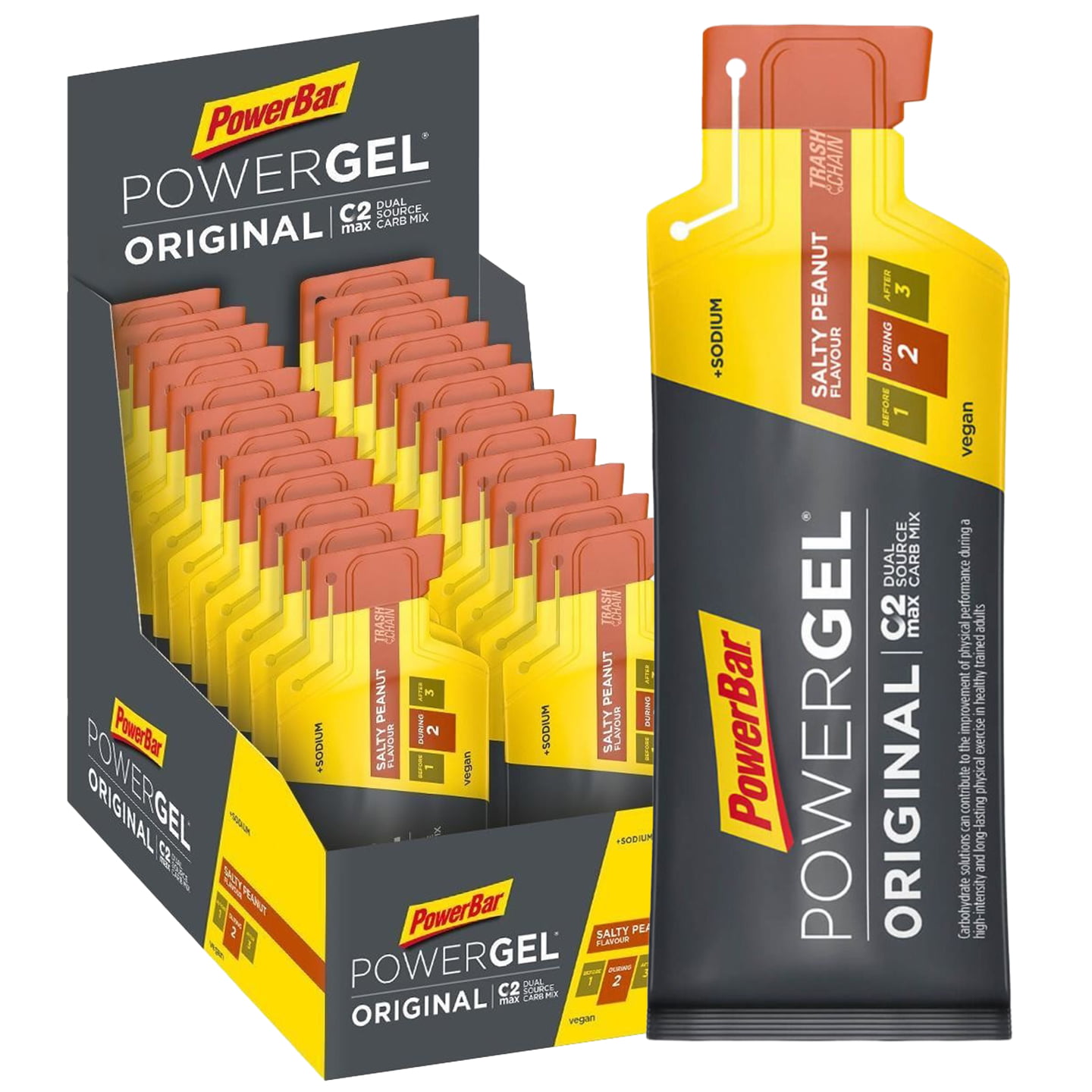 Powergel Shots Zout Karamel 24 st./doos, Sportgel, Prestatievoeding