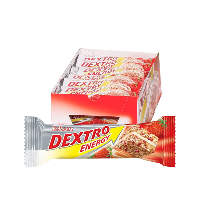 DEXTRO ENERGY aardbij 25 Stuk/doos reep, Energierepen, Prestatievoeding