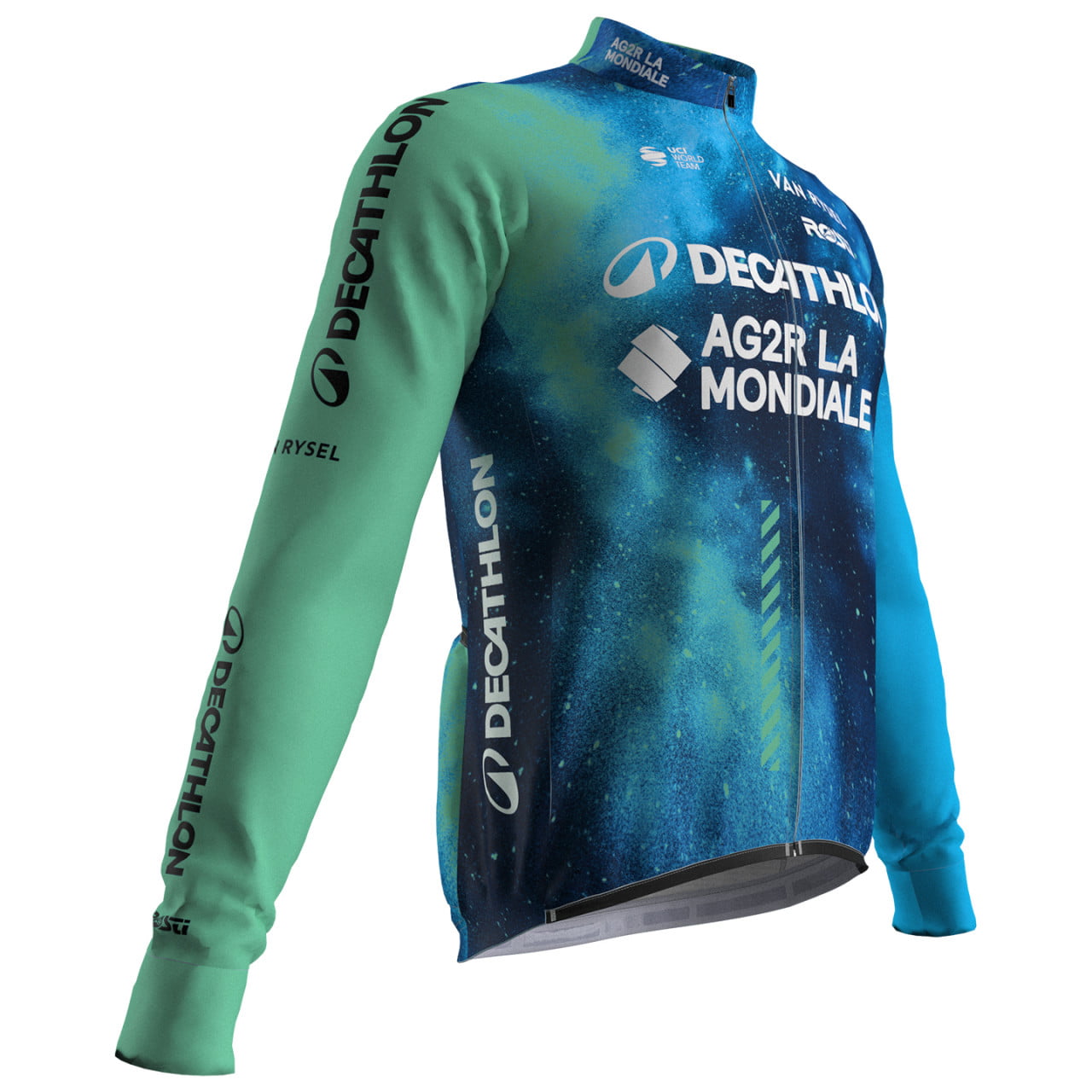 Maillot mangas largas DECATHLON AG2R LA MONDIALE 2024 verde azul