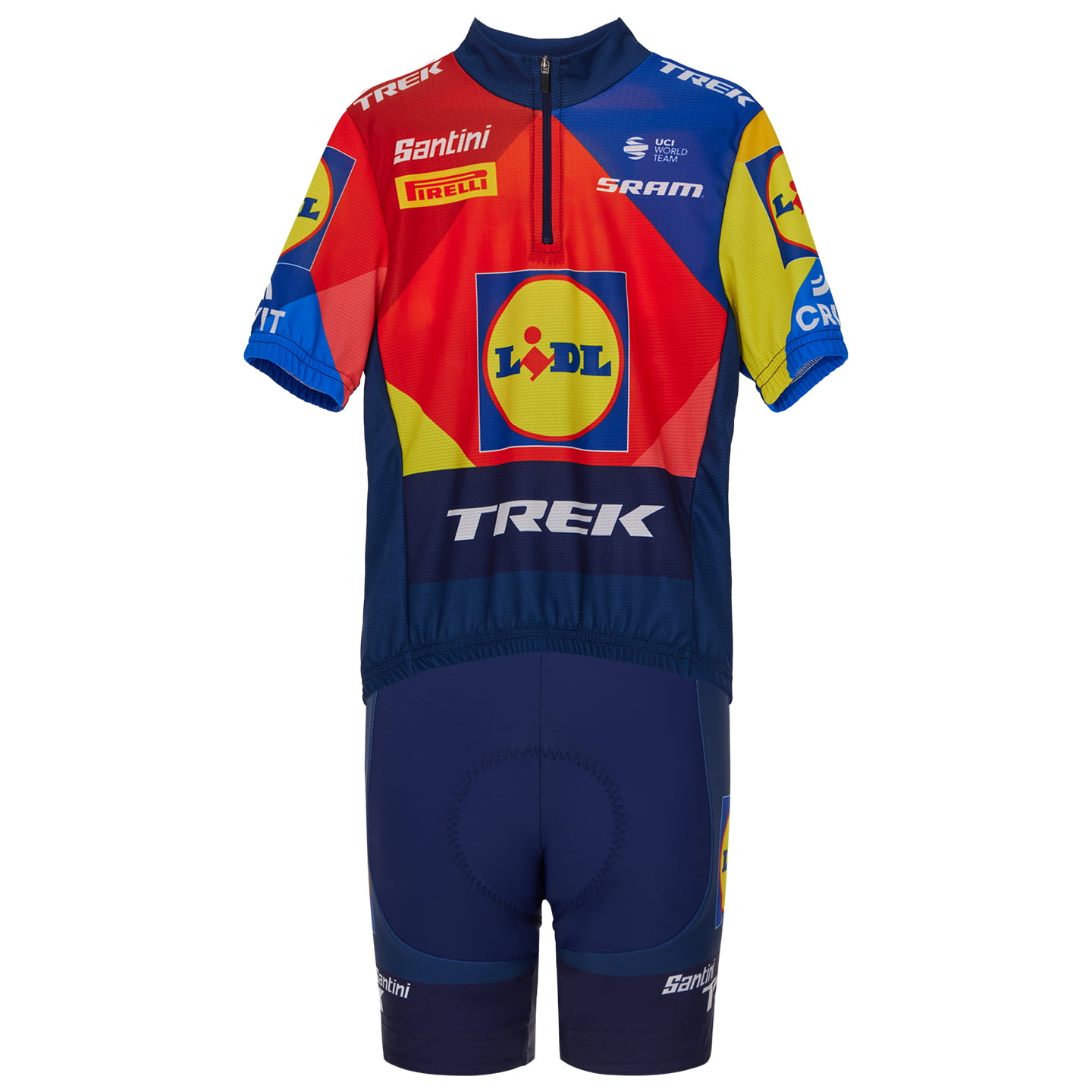 Lidl-Trek 2025 Kinderset (fietsshirt + fietsbroek) set (2 artikelen)