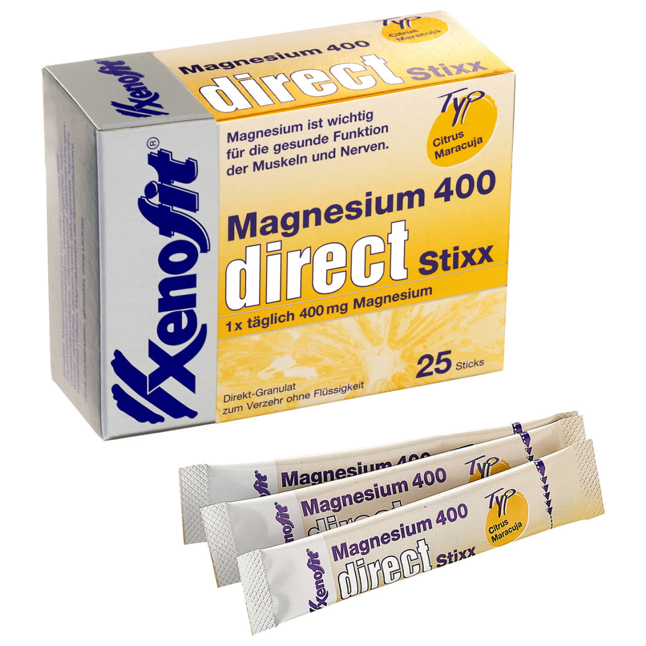Magnésium 400 granulés Direct Stixx (25 sachets)