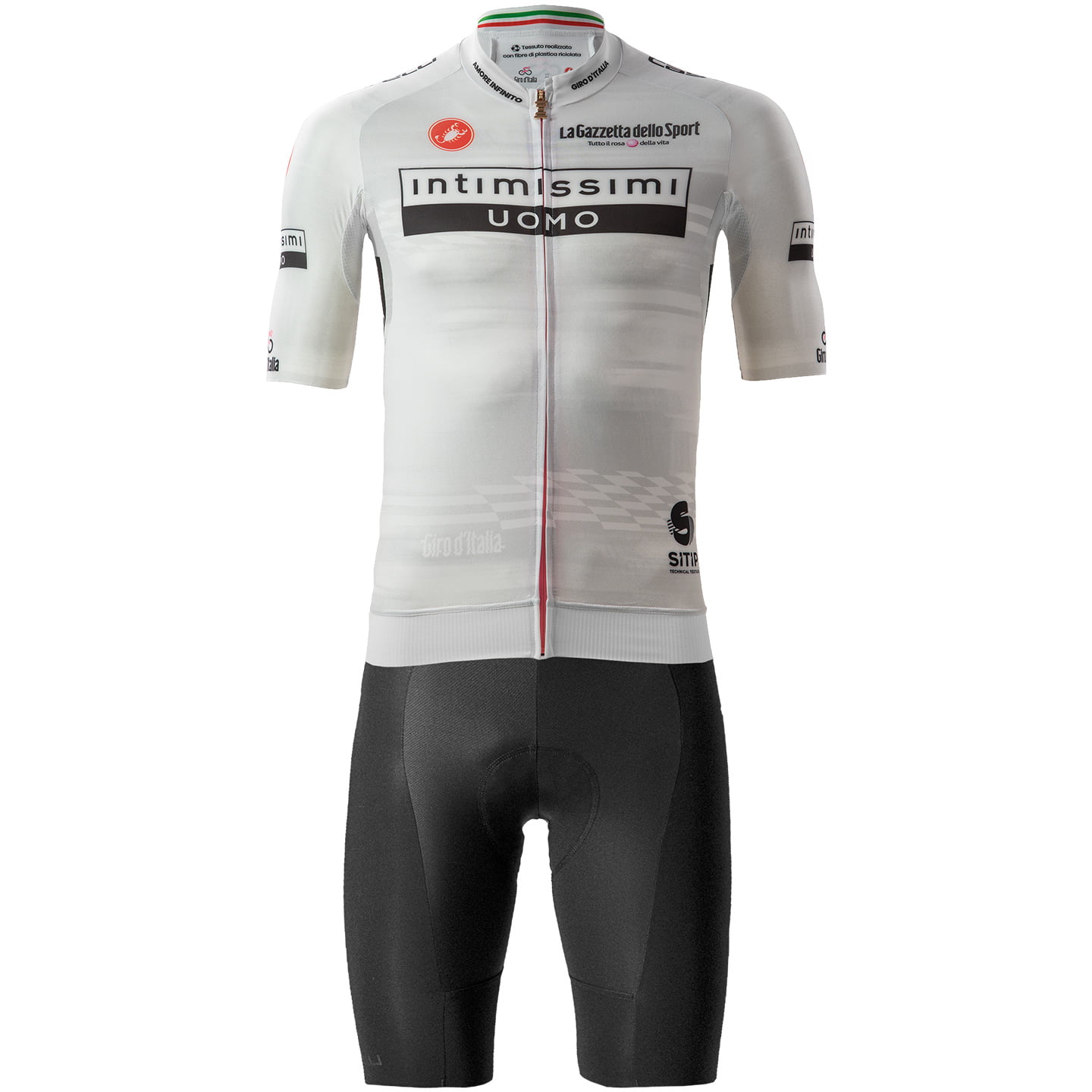 GIRO D’ITALIA Maglia Bianca Race 2023 Set (cycling jersey + cycling shorts) Set (2 pieces), for men, Cycling clothing