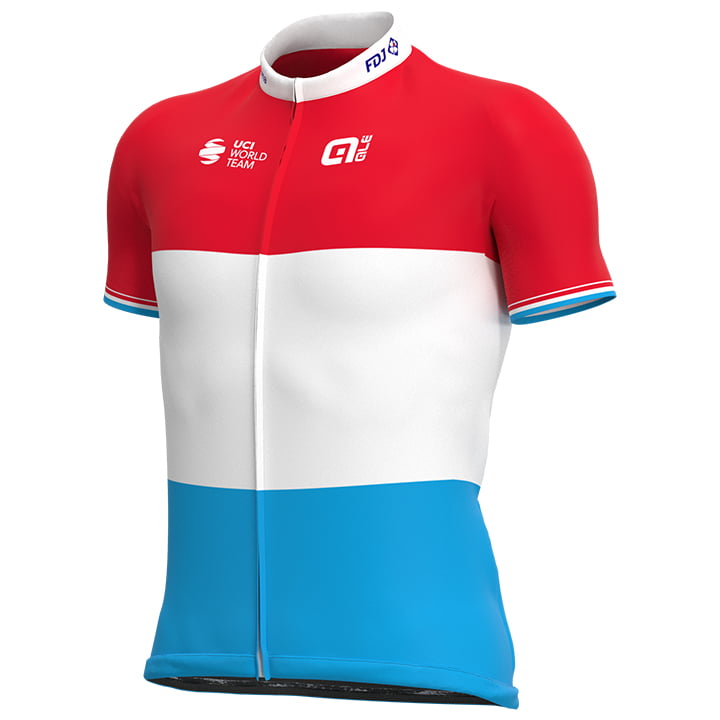 GROUPAMA-FDJ Luxembourgian Champion 2021 Short Sleeve Jersey, for men, size S, Cycling jersey, Cycling clothing