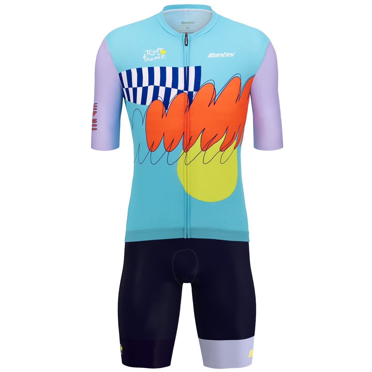 TOUR DE FRANCE Nice 2024 Set (fietsshirt + fietsbroek) set (2 artikelen), voor