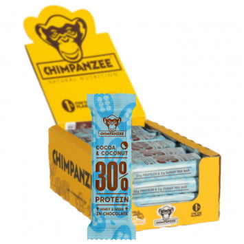 Barrita proteica 30% Cocoa & Coconut 20 uds./caja CHIMPANZEE Barrita proteica 30% Cocoa & Coconut 20 uds./caja