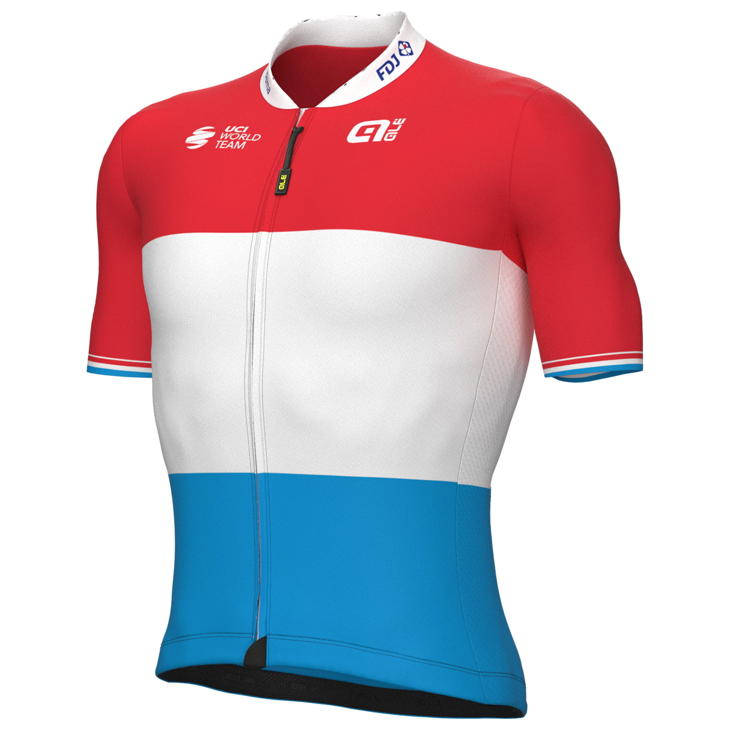 GROUPAMA-FDJ Luxembourgian Champion 2022 Short Sleeve Jersey, for men, size 2XL, Cycle shirt, Bike gear