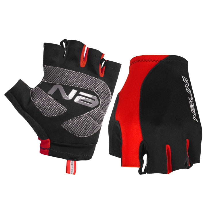NALINI PRO Logo, zwart-rood handschoenen, voor heren, Maat M, Fietshandschoenen,