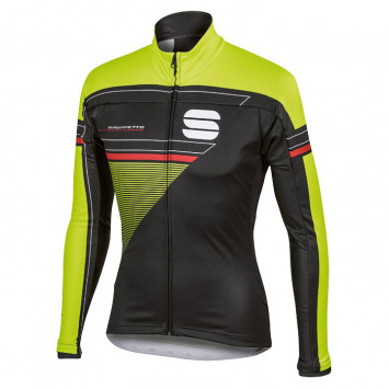 Veste hiver Gruppetto Partial WS noire-jaune néon-rouge SPORTFUL Veste hiver Gruppetto Partial WS noire-jaune néon-rouge