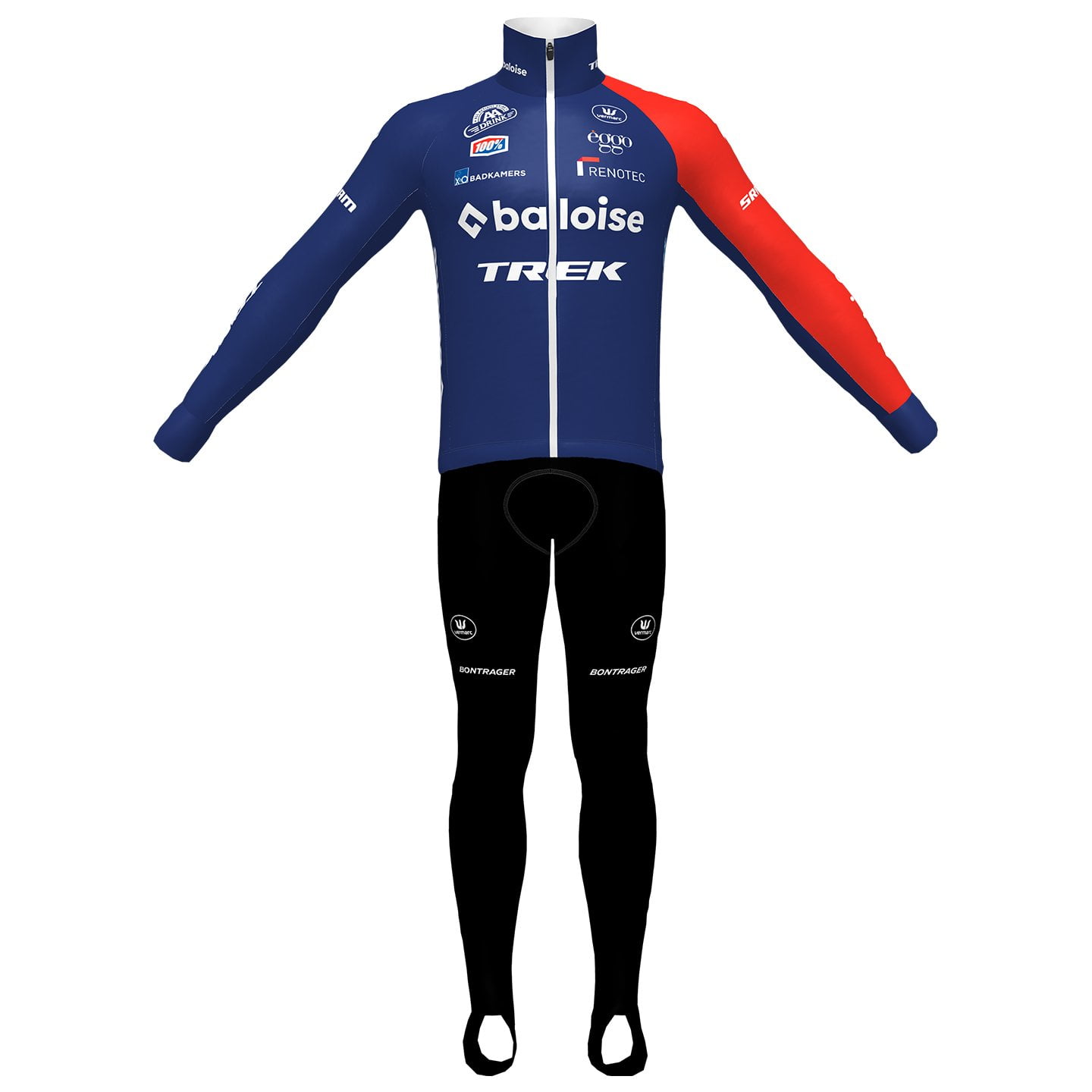 Set (chaqueta de invierno + culotte largo de ciclismo) BALOISE TREK LIONS 2023 S