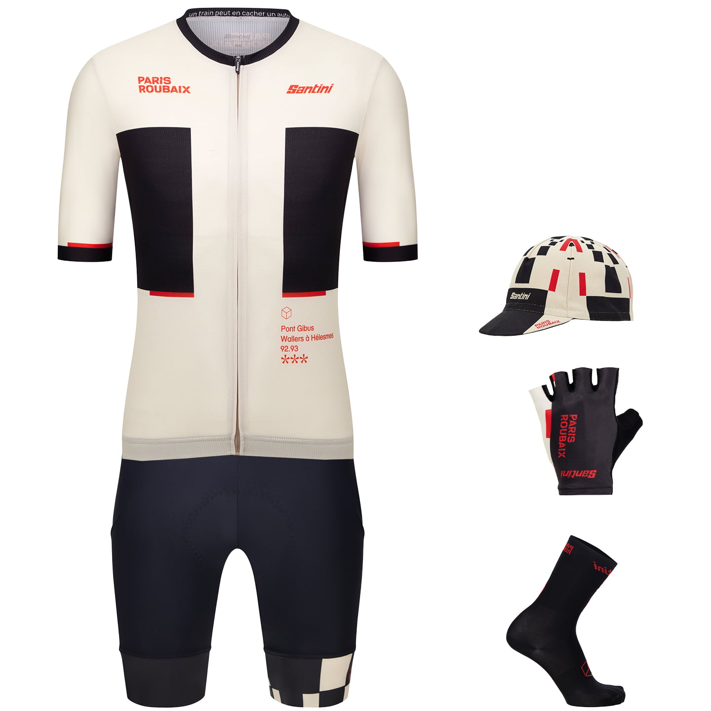 SANTINI Paris-Roubaix 2025 Maxi-Set (5 stukken) maxiset (5 artikelen), voor