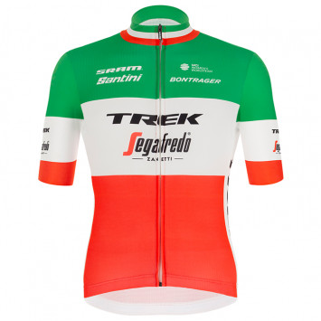 Maillot manches courtes TREK SEGAFREDO Champion italien 2021 SANTINI Maillot manches courtes TREK SEGAFREDO Champion italien 2021