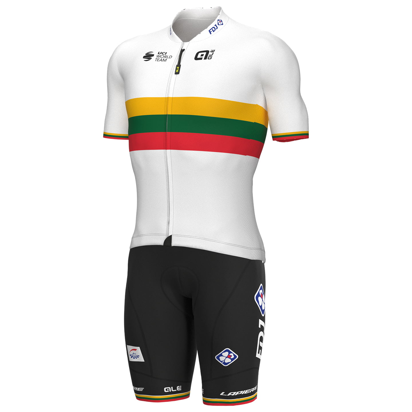 GROUPAMA-FDJ Lithuanian Champion 2022 Set (cycling jersey + cycling shorts) Set (2 pieces), for men, Cycling clothing