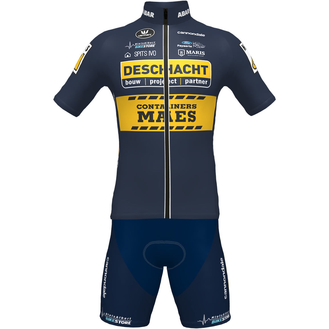 DESCHACHT - HENS - MEAS 2022 Set (cycling jersey + cycling shorts) Set (2 pieces), for men, Cycling clothing