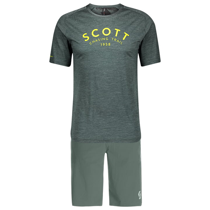 SCOTT Trail Flow Merino Set (fietsshirt + fietsbroek) set (2 artikelen), voor he