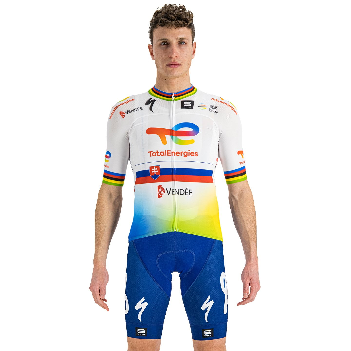 TEAM TOTALENERGIES P. Sagan Ex-World Champion 2023 Set (cycling jersey + cycling shorts), for men, Cycling clothing