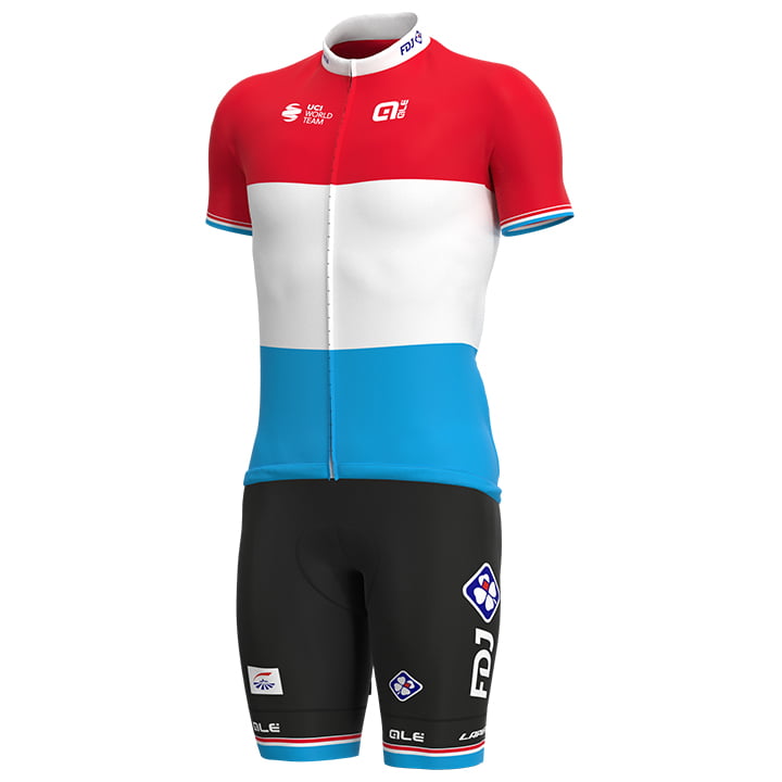 GROUPAMA-FDJ Luxembourgian Champion 2021 Set (cycling jersey + cycling shorts), for men, Cycling clothing