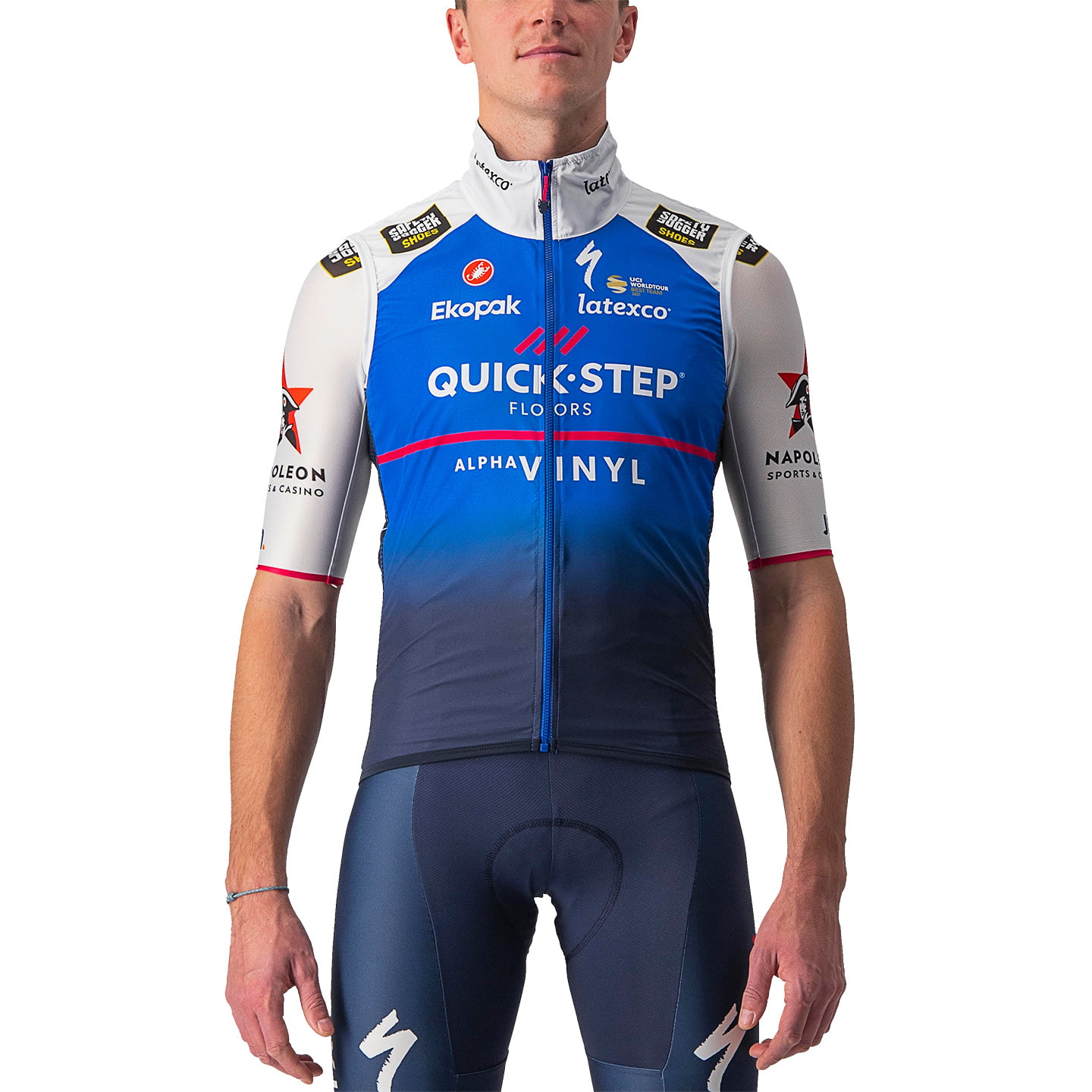 QUICK-STEP ALPHA VINYL 2022 Wind Vest, for men, size M, Cycling vest, Cycle clothing