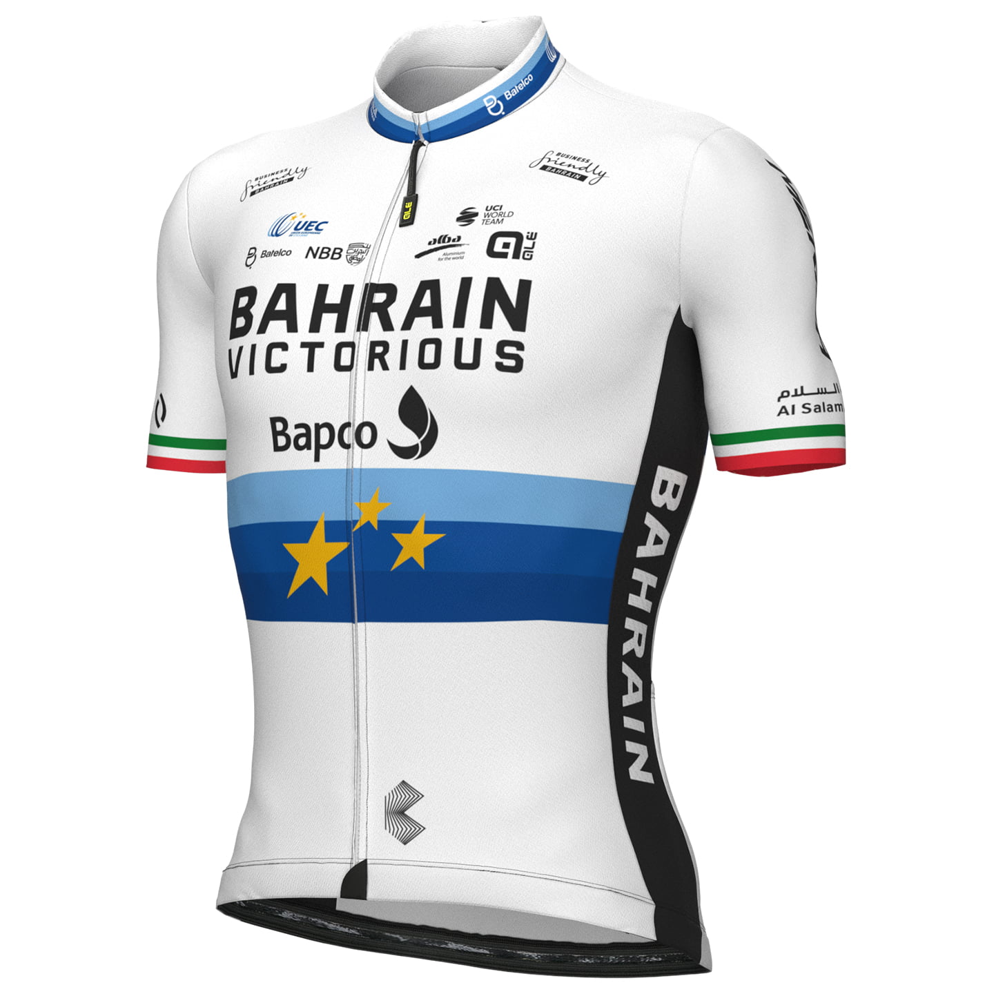 BAHRAIN - VICTORIOUS Short Sleeve Jersey European Champion 2022, for men, size L, Cycling shirt, Cycle clothing