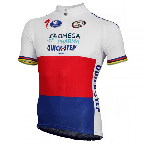 Maillot manches courtes OMEGA PHARMA-QUICK-STEP Champion du contre la montre tchèque 2014 Maillot manches courtes OMEGA PHARMA-QUICK-STEP Champion du contre la montre tchèque 2014