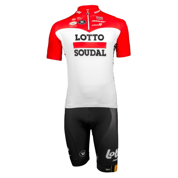 LOTTO SOUDAL 2018 Set (cycling jersey + cycling shorts), for men, Cycling clothing