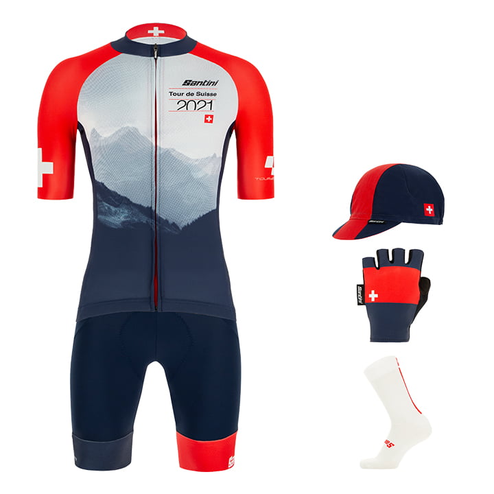TOUR DE SUISSE 2021 Maxi-Set (5 stukken), voor heren, Fietskleding